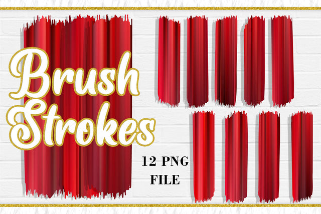 Red Color Brush Strokes, PNG Sublimation Design Sublimation artnoy 