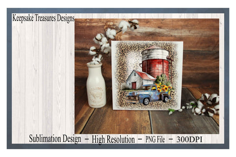 Red Farm Barn, Rustic Silo, PNG Sublimation Design, Sunflower, Rustic Truck, Leopard Print, Digital Download Sublimation Keepsake Treasures Designs LLC. 