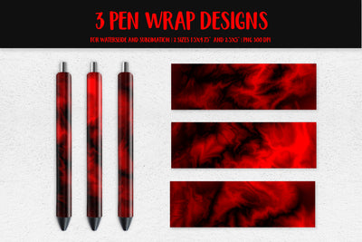 Red Fire Flame Pen Wrap Sublimation or Waterslide Sublimation LaBelezoka 