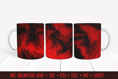 Red Fire Mug Wrap Sublimation. Flame Texture Mug Design Sublimation LaBelezoka 