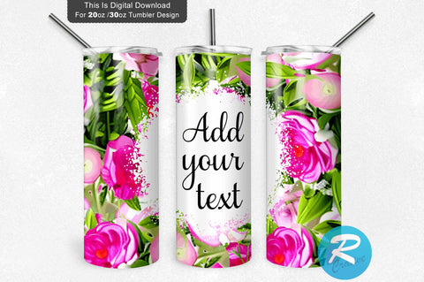 Red Floral 20 oz / 30 oz Tumbler PNG Sublimation Regulrcrative 