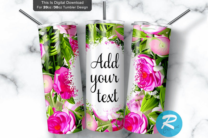 Red Floral 20 oz / 30 oz Tumbler PNG Sublimation Regulrcrative 