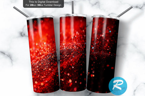 Red Glitter Colorful 20 oz / 30 oz Tumbler PNG Sublimation Regulrcrative 
