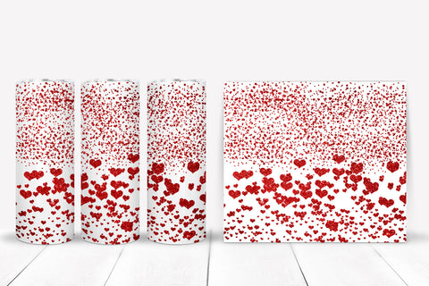 Red Glitter Hearts I Valentines Day Sublimation Tumbler Sublimation Happy Printables Club 