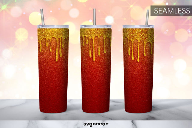 Red Glitter Tumbler | Skinny 20 oz | Tapered | Straight Sublimation SvgOcean 