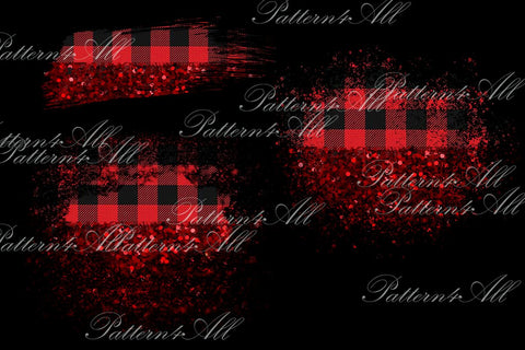 Red Glitter with Red Plaid background,Plaid Check splashes, Buffalo plaid Patches, Sublimation Patches PNG, design elements for t-shirts Sublimation ArtStudio 