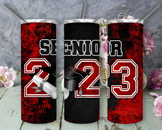 Red Graduation Senior 2023 20oz Skinny Tumbler Png, Graduation Tumbler Sublimation, Red Graduation Gifts, Graduation Tumbler Red, Class of 2023 Gifts Sublimation DesignSVG 