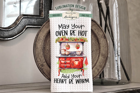 Red Kitchen Christmas Cookstoves | Kitchen Towel Sublimation Designs Sublimation Ewe-N-Me Designs 