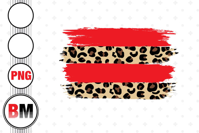 Red Leopard Brush PNG Files Sublimation BMDesign 