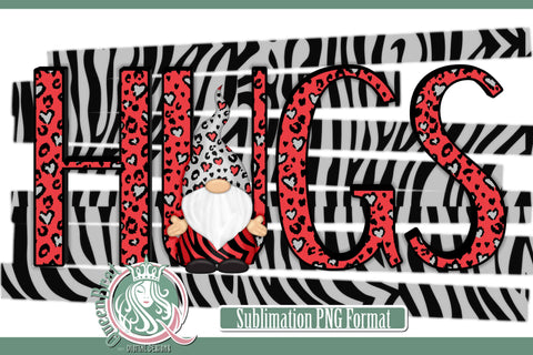 Red Leopard Hugs Gnome Sublimation Sublimation QueenBrat Digital Designs 