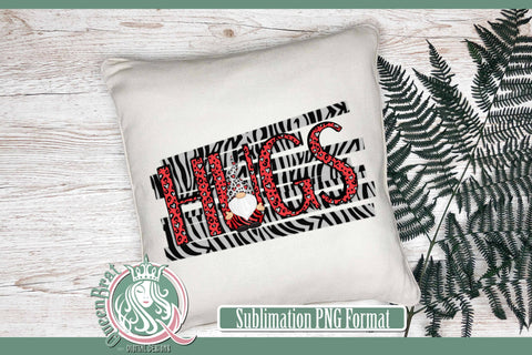 Red Leopard Hugs Gnome Sublimation Sublimation QueenBrat Digital Designs 