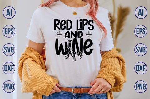 Red Lips And Wine Sips svg SVG nirmal108roy 