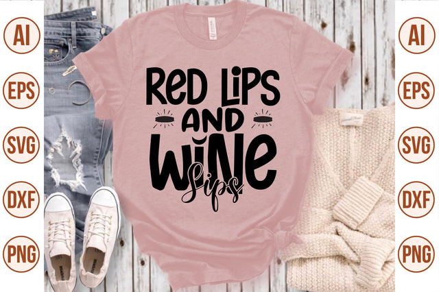 Red Lips And Wine Sips svg SVG nirmal108roy 