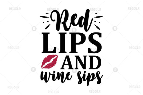 Red lips and wine sips SVG SVG Regulrcrative 