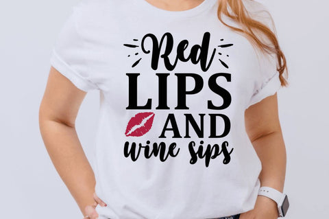 Red lips and wine sips SVG SVG Regulrcrative 