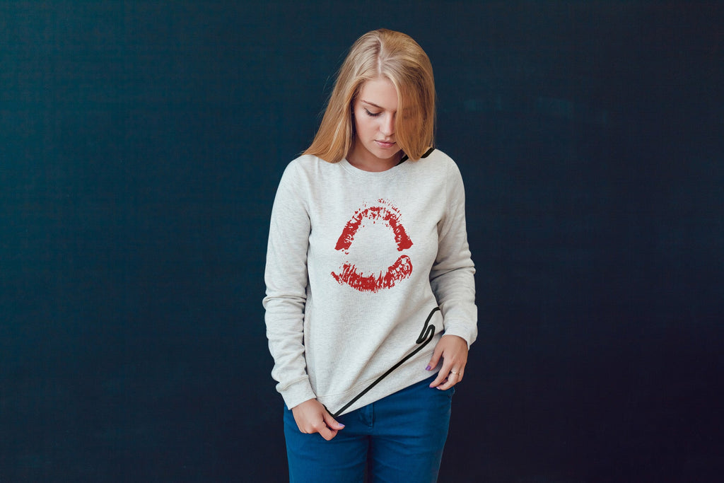 Red lips. Lipstick kiss. Distressed lips print - So Fontsy