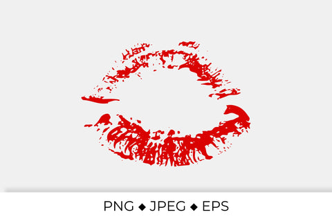 Red lips. Lipstick kiss. Distressed lips Sublimation LaBelezoka 