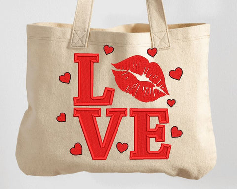 Red Lips, Valentine LOVE Machine Embroidery Design Embroidery/Applique DESIGNS Canada Embroidery 
