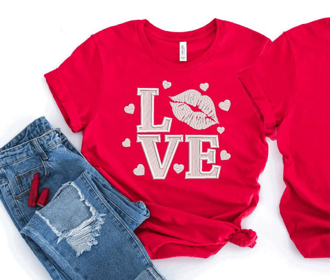 Red Lips, Valentine LOVE Machine Embroidery Design Embroidery/Applique DESIGNS Canada Embroidery 