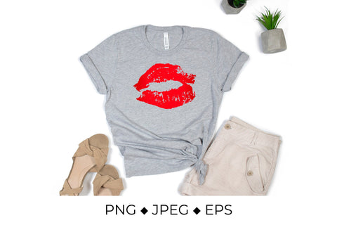 Red lipstick kiss. Imprint of lips Sublimation LaBelezoka 