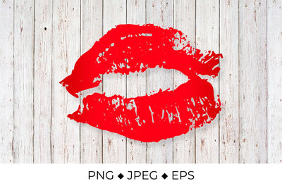 Red lipstick kiss. Imprint of lips Sublimation LaBelezoka 