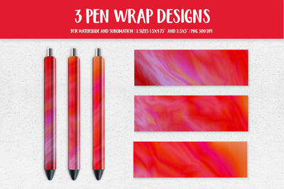 Red Marble Pen Wrap Design Sublimation or Waterslide Sublimation LaBelezoka 