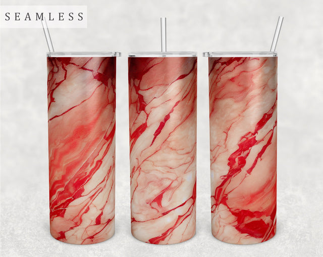 Red Marble Tumbler Wrap, 20 Oz Skinny Tumbler Sublimation Design, Seamless Red Marble Texture Tumbler PNG Sublimation HappyDesignStudio 