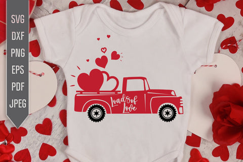 Red Old Valentine's Truck Svg. Loads Of Love Svg. Valentine Vintage Truck Svg. Valentine's Day Svg. Kids Valentines Day Shirt. Love Svg. SVG Mint And Beer Creations 