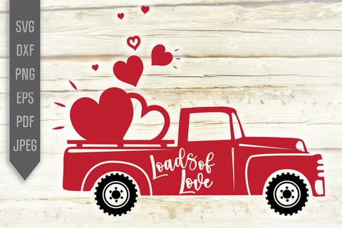 Red Old Valentine's Truck Svg. Loads Of Love Svg. Valentine Vintage Truck Svg. Valentine's Day Svg. Kids Valentines Day Shirt. Love Svg. SVG Mint And Beer Creations 