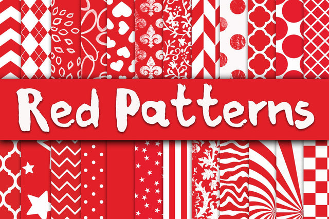 Red Patterns Digital Paper Sublimation Old Market 