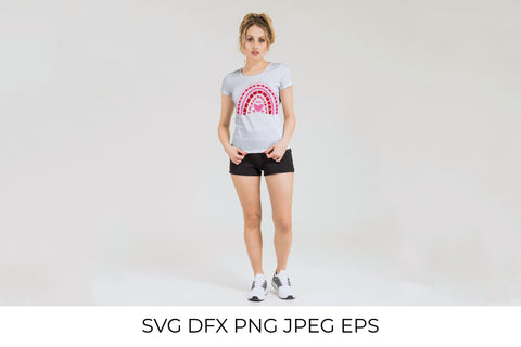 Red Pink Heart Rainbow SVG. Cute Valentines clipart SVG LaBelezoka 