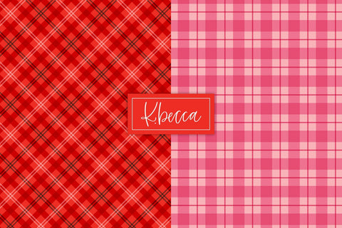 Red & Pink Valentine Plaid Background Patterns Seamless k.becca 