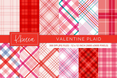 Red & Pink Valentine Plaid Background Patterns Seamless k.becca 