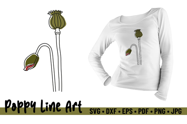 Red Poppy Seed Pod Printable SVG SVG Niia Store 