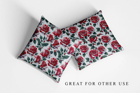 Red Rose Digital Paper Seamless Floral Pattern Digital Pattern artnoy 