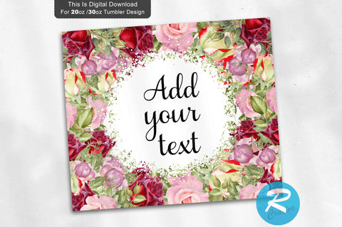 Red Rose flower 20 oz / 30 oz Tumbler PNG Sublimation Regulrcrative 