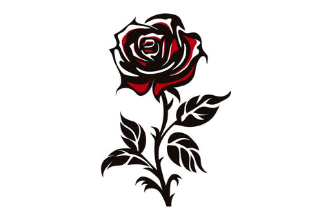 Red Rose Silhouette Clipart Bundle Sublimation Regulrcrative 