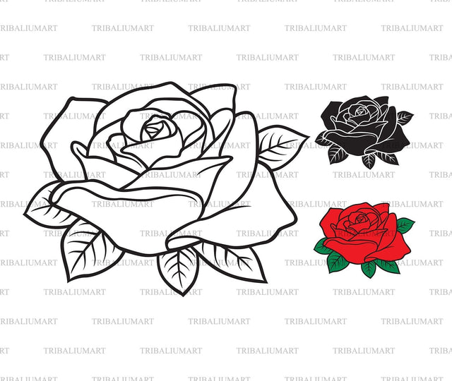 Red rose SVG TribaliumArtSF 