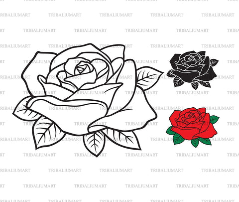 Red rose SVG TribaliumArtSF 