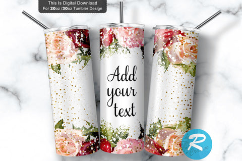 Red RoseFlower 20 oz / 30 oz Tumbler PNG Sublimation Regulrcrative 