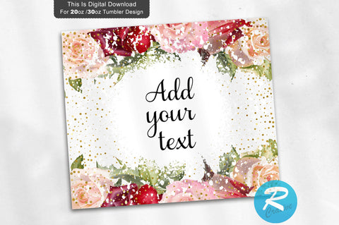 Red RoseFlower 20 oz / 30 oz Tumbler PNG Sublimation Regulrcrative 