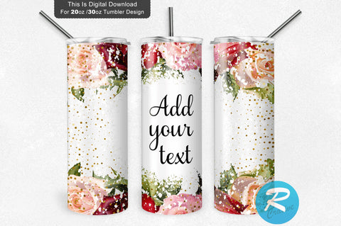Red RoseFlower 20 oz / 30 oz Tumbler PNG Sublimation Regulrcrative 