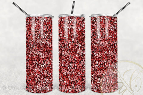 Red Sequins Skinny Tumbler Sublimation Sublimation Marlene Campos 