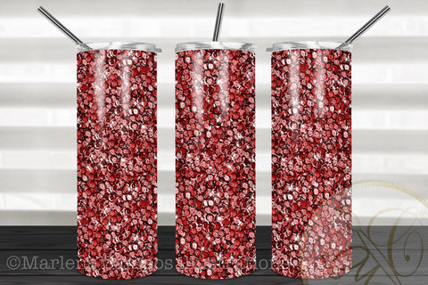 Red Sequins Skinny Tumbler Sublimation Sublimation Marlene Campos 