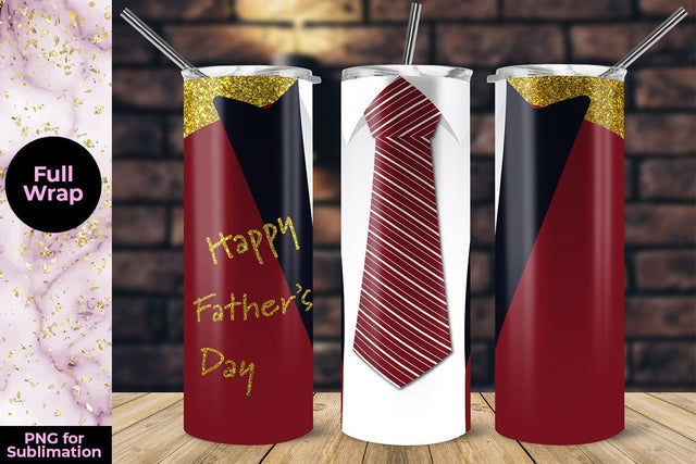 Red Suit Fathers Day Skinny Tumbler Wrap Sublimation Template Sublimation Sublimatiz Designs 