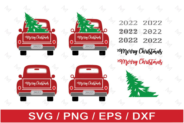 Red Truck Christmas Tree SVG, Red Truck Svg, Red Truck Christmas Svg, Png, Dxf SVG SailorMoonDigitals 