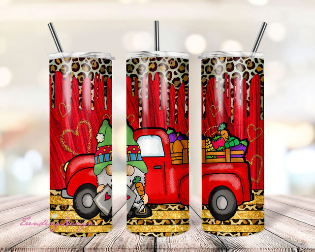 Red Valentine Gnomes 20oz Tumbler Wrap PNG Download, Valentine Glitter Heart, Gnome, Valentines Sublimation,Valentine’s Day,Digital Download Sublimation TrendingDesign 