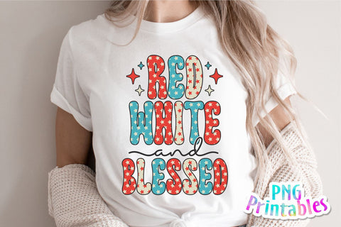Red White and Blessed png - Fourth of July png - Print File - July 4th Sublimation Design - Patriotic png - Digital Download Sublimation Svg Cuttables 