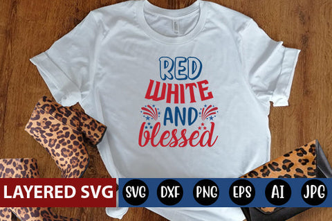 red white and blessed SVG cute file SVG Blessedprint 