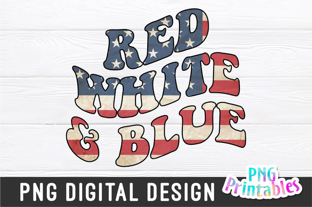 Red White and Blue png - Fourth of July png - Print File - July 4th Sublimation Design - Patriotic png - Digital Download Sublimation Svg Cuttables 